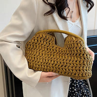 New Summer Beach Bag for Women Clutch Bag Luxury Designer Straw Bags Tote Handbag Fashion Woven Rattan Bags Female Travel Purse