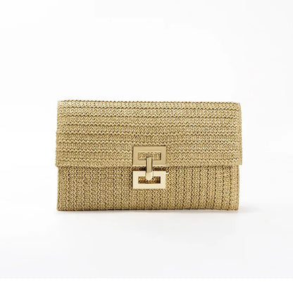 Straw Woven Clutch for Women Raffia Crochet Beach Rattan Causal Female Party Wedding Evening Bag New Summer Luxury Purse Handbag