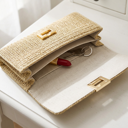 The Raffia Clutch